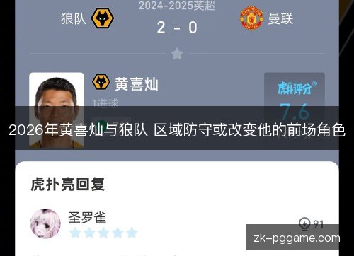 2026年黄喜灿与狼队 区域防守或改变他的前场角色 2026年黄喜灿与狼队 区域防守或改变他的前场角色